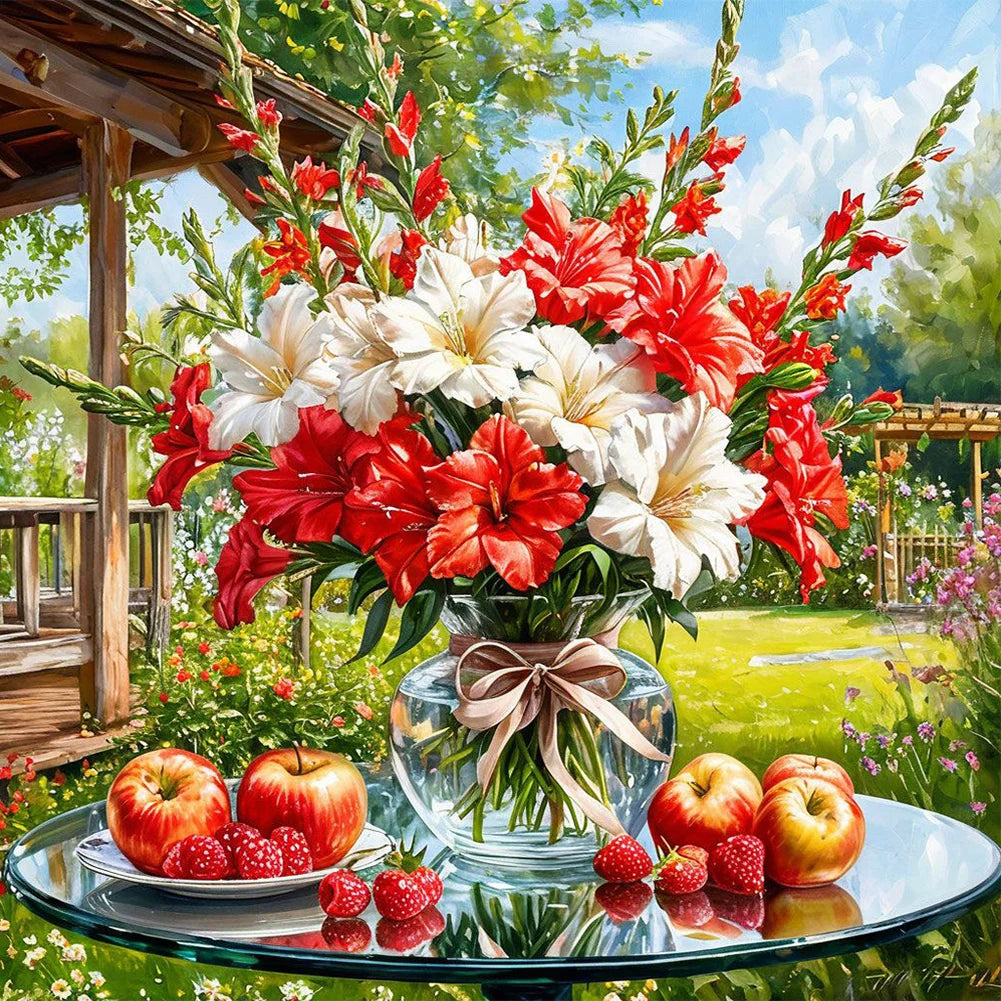 Diamond Painting - Full Round / Square - Flower Bouquet Vase