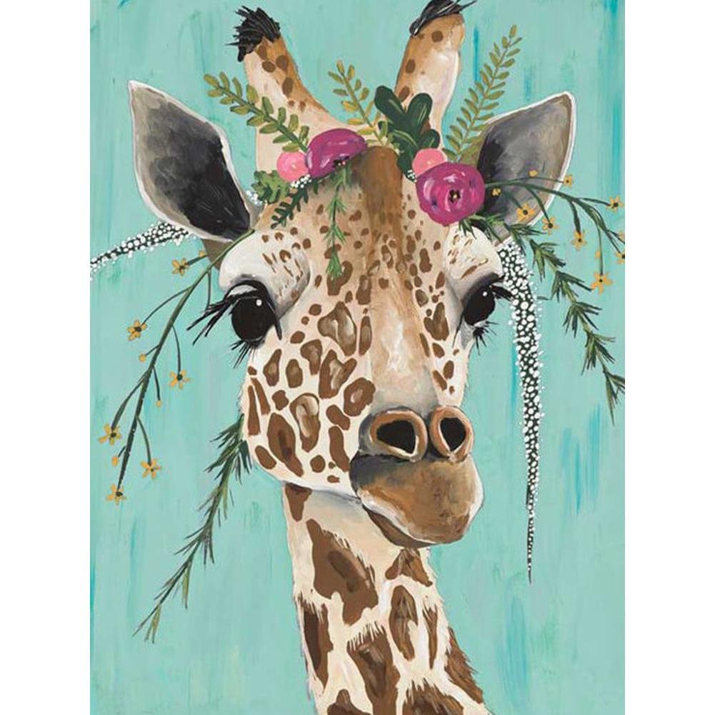 5D Diy Diamond Painting Kit Full Round Beads Giraffe