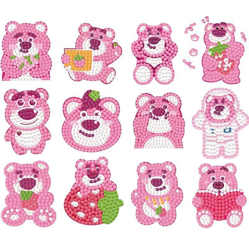 Lotso 12 PCS Cartoon DIY Diamond Painting Stickers Kit