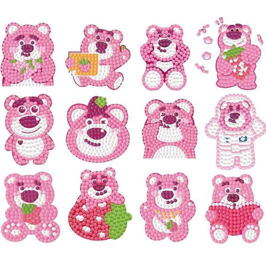 Lotso 12 PCS Cartoon DIY Diamond Painting Stickers Kit
