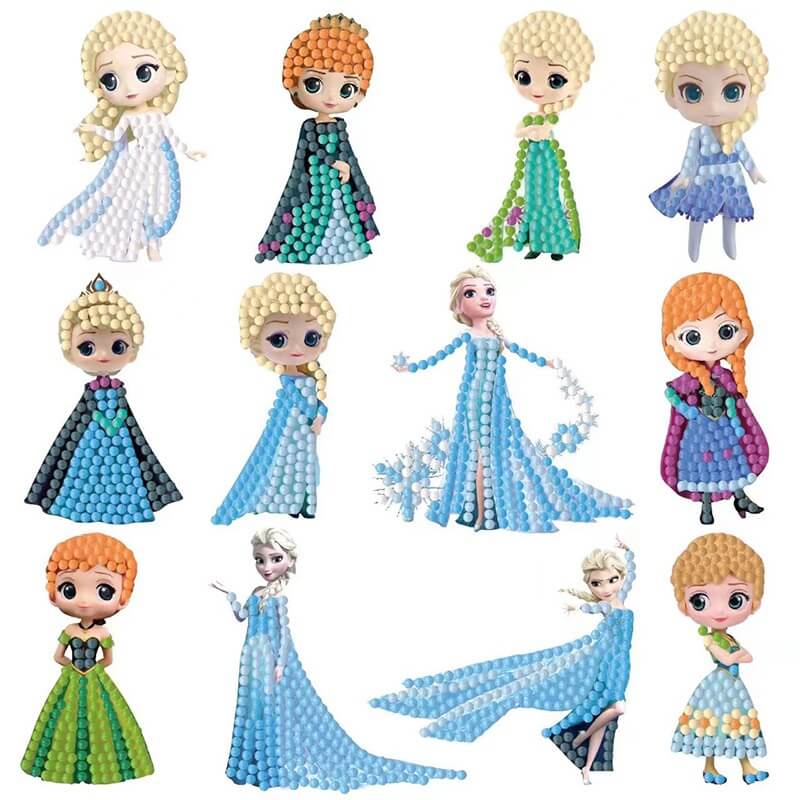Frozen 12 PCS Cartoon DIY Diamond Painting Stickers Kit