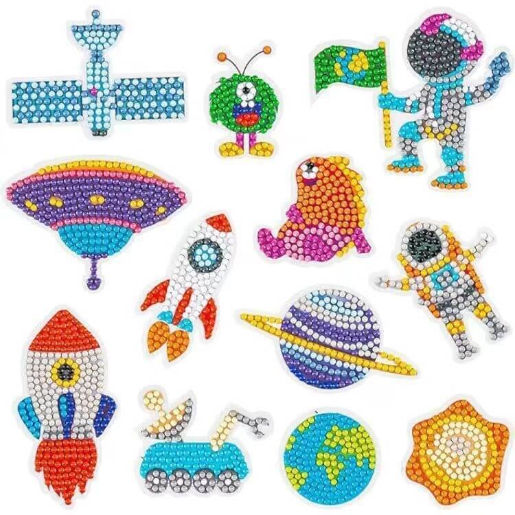 Space Ship 12 PCS DIY Diamond Painting Stickers Kit