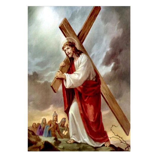 5D Diy Diamond Painting Kit Full Round Beads Cross Religious