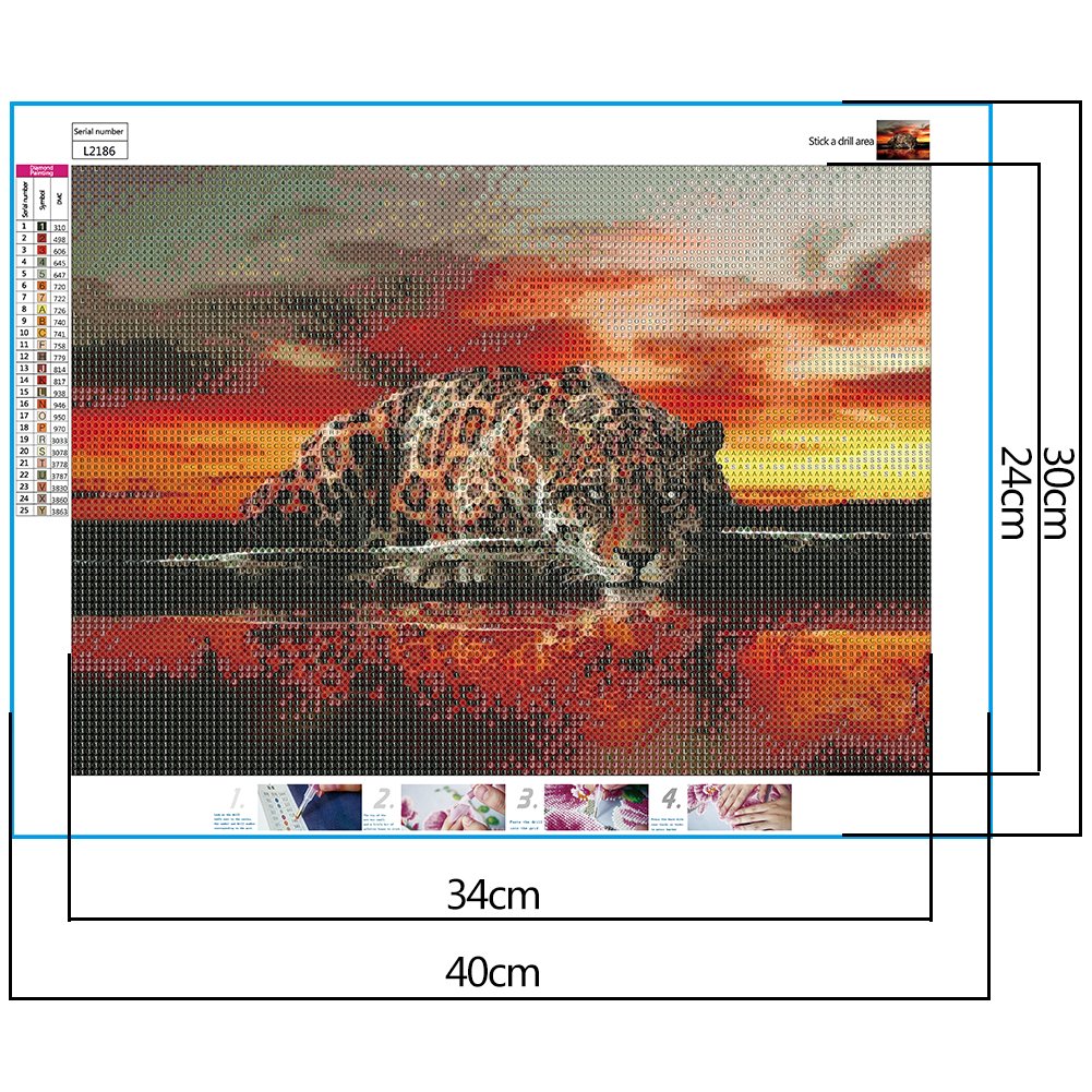 Diamond Painting  - Full Round  -  Tiger A