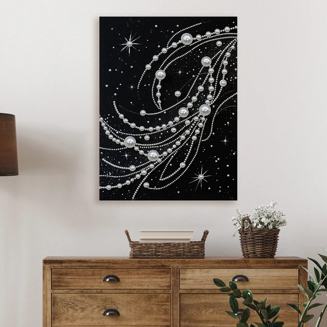 DIY Pearl Painting With Frame - Handmade Self-Adhesive Pearls - Milky Way (30*40cm)