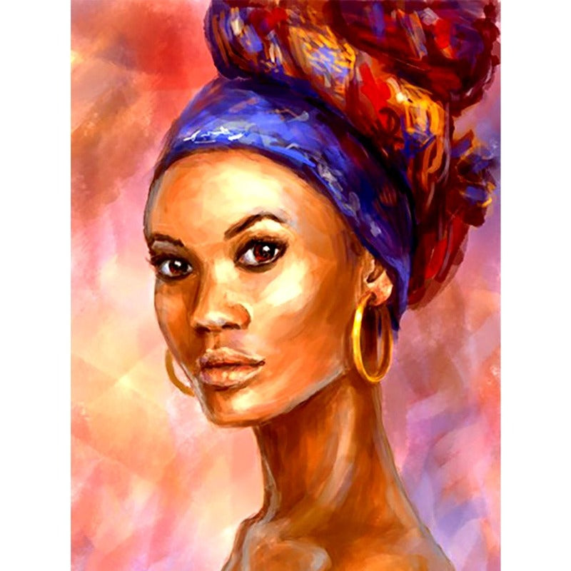 African Woman Full Round Diamond Painting Kits