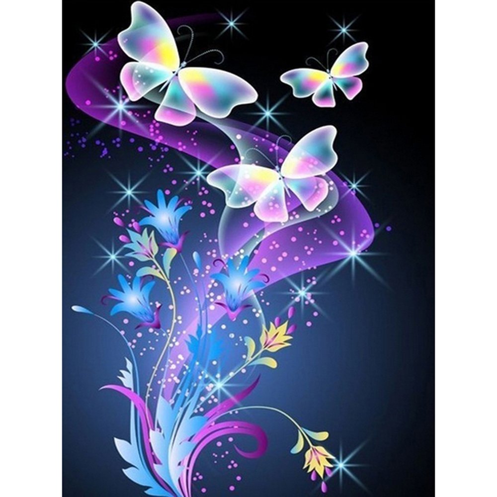 Butterflies Dream Flowers Diamond Painting