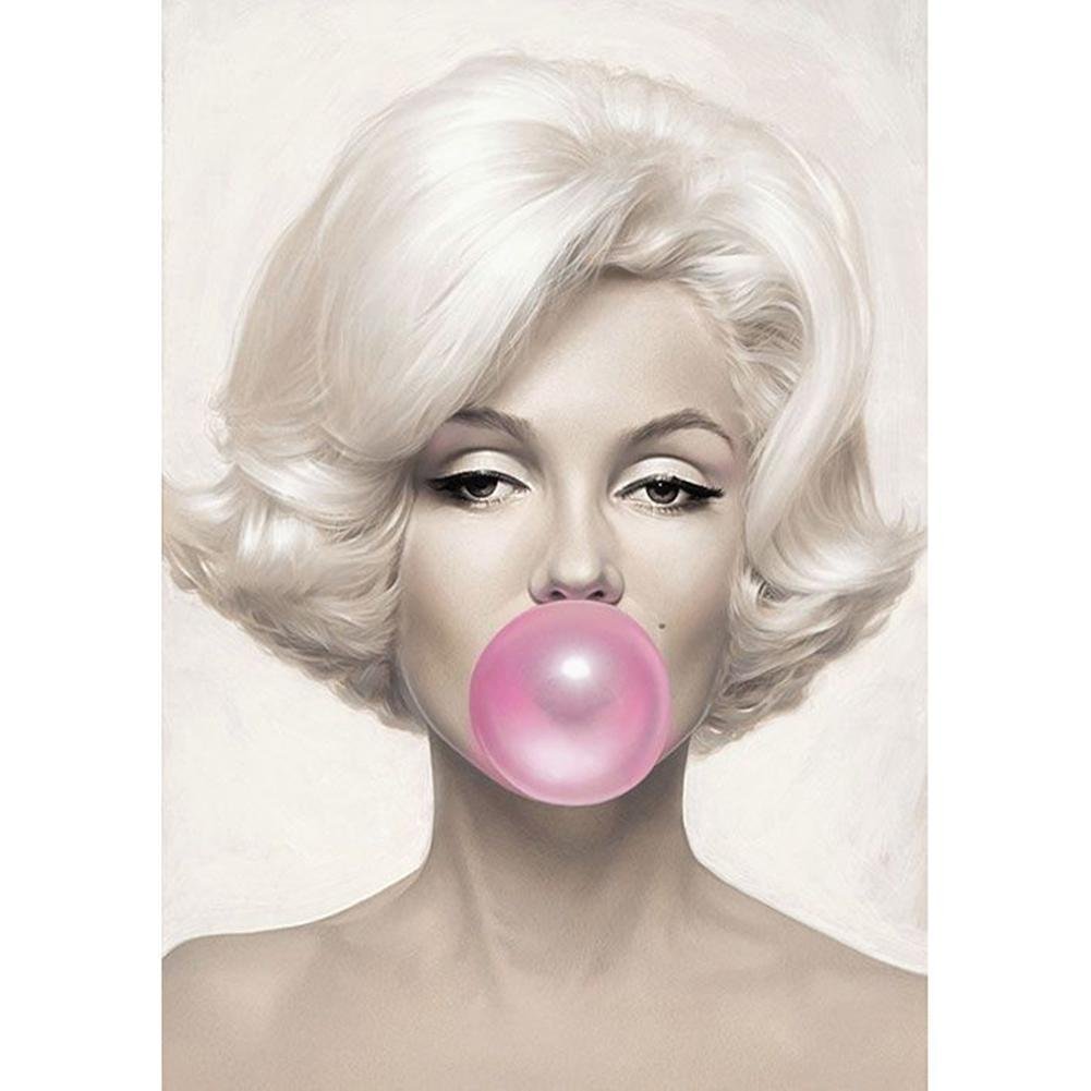 5D Diy Diamond Painting Kit Full Round Beads Blow Bubbles Women