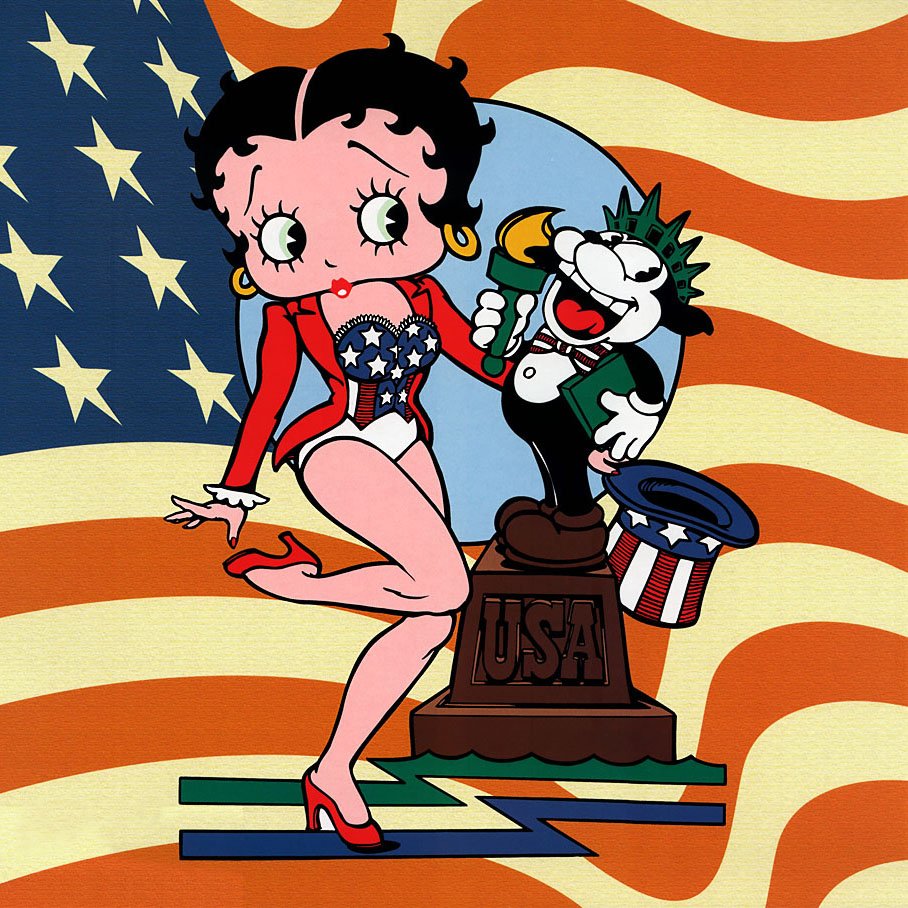 5D Diamond Painting Art Betty Boop and Bimbo patriotic picture