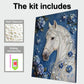 DIY Pearl Painting With Frame - Handmade Self-Adhesive Pearls - Horse (30*40cm) A