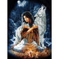 Diamond painting - Indian woman with wolf