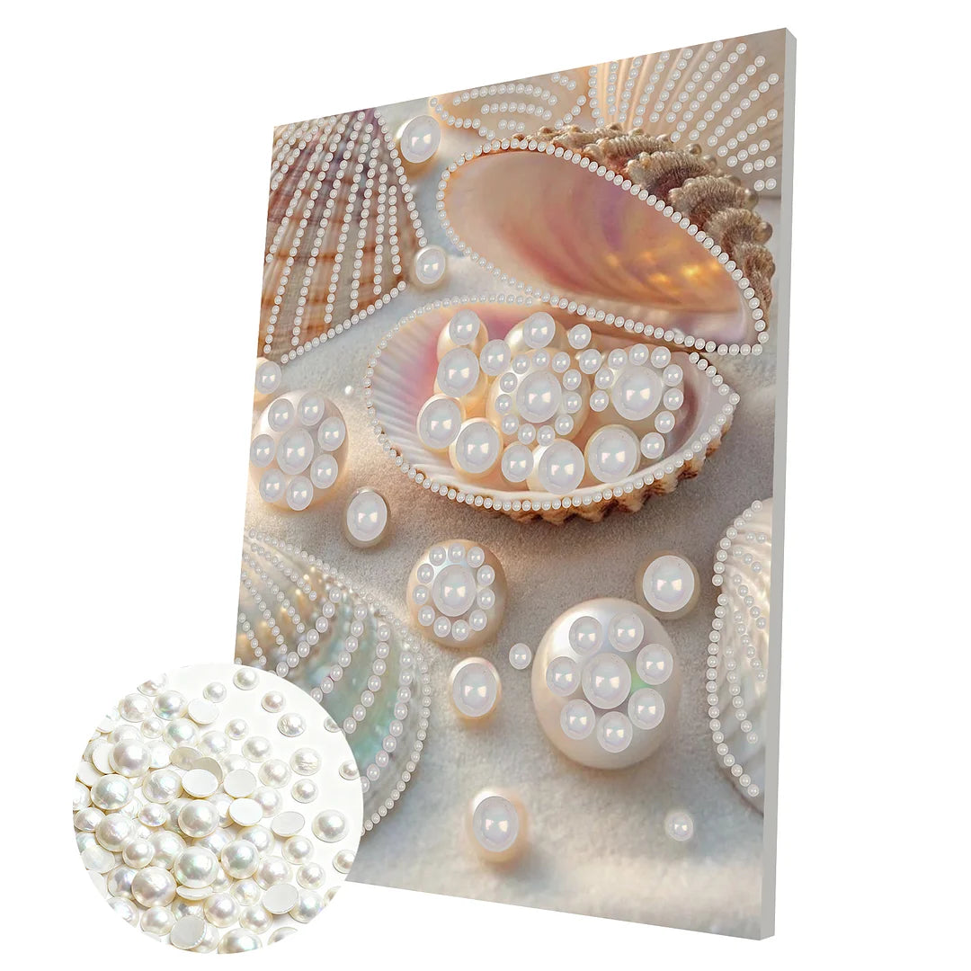 DIY Pearl Painting With Frame - Handmade Self-Adhesive Pearls - Pearl (30*40cm)