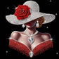 DIY Pearl Painting With Frame - Handmade Self-Adhesive Pearls - Red Woman (30*30cm)