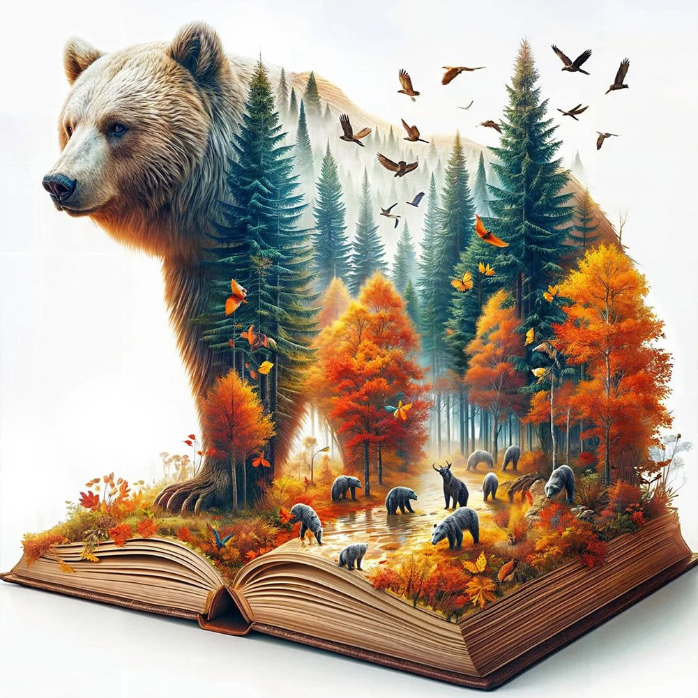 Diamond Painting - Full Round / Square - Autumn Bear View
