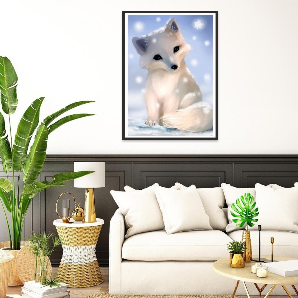 Diamond Painting - Full Round - White Fox