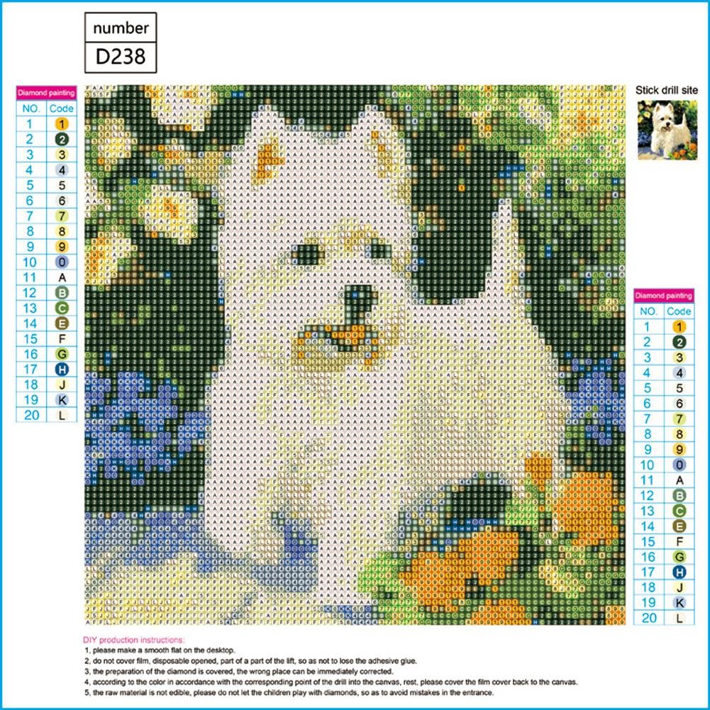 Diamond Painting - Full Round - White Dog A