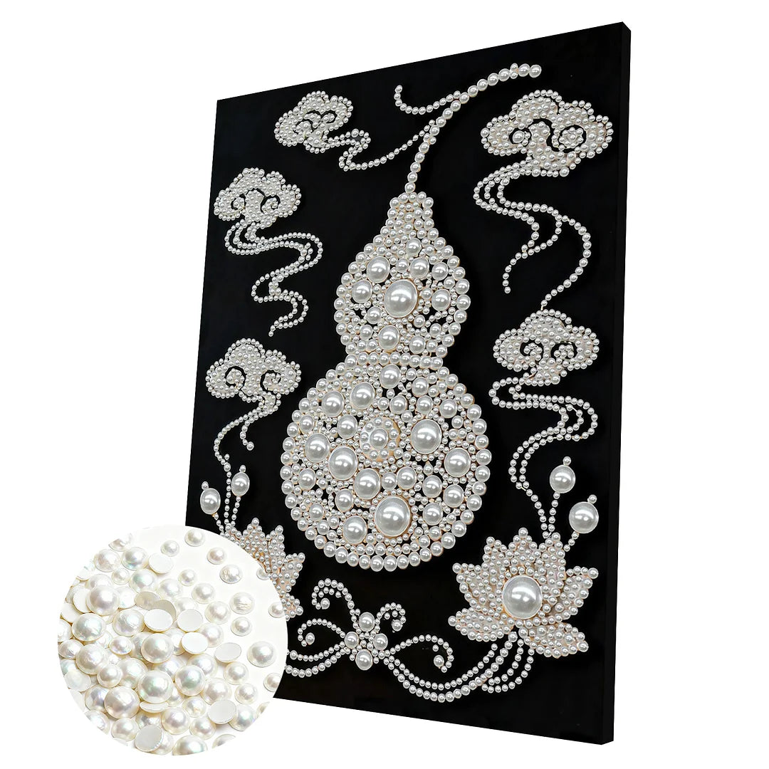 DIY Pearl Painting With Frame - Handmade Self-Adhesive Pearls - Gourd (30*40cm)