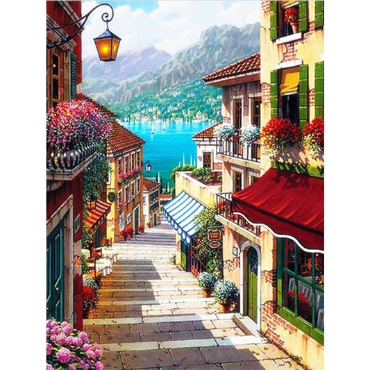 Street DIY 11CT Stamped Cross Stitch embroidery kit (50*66CM)
