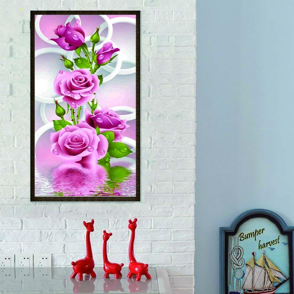 Diamond Painting - Full Round - Pink Rose (30*50cm)