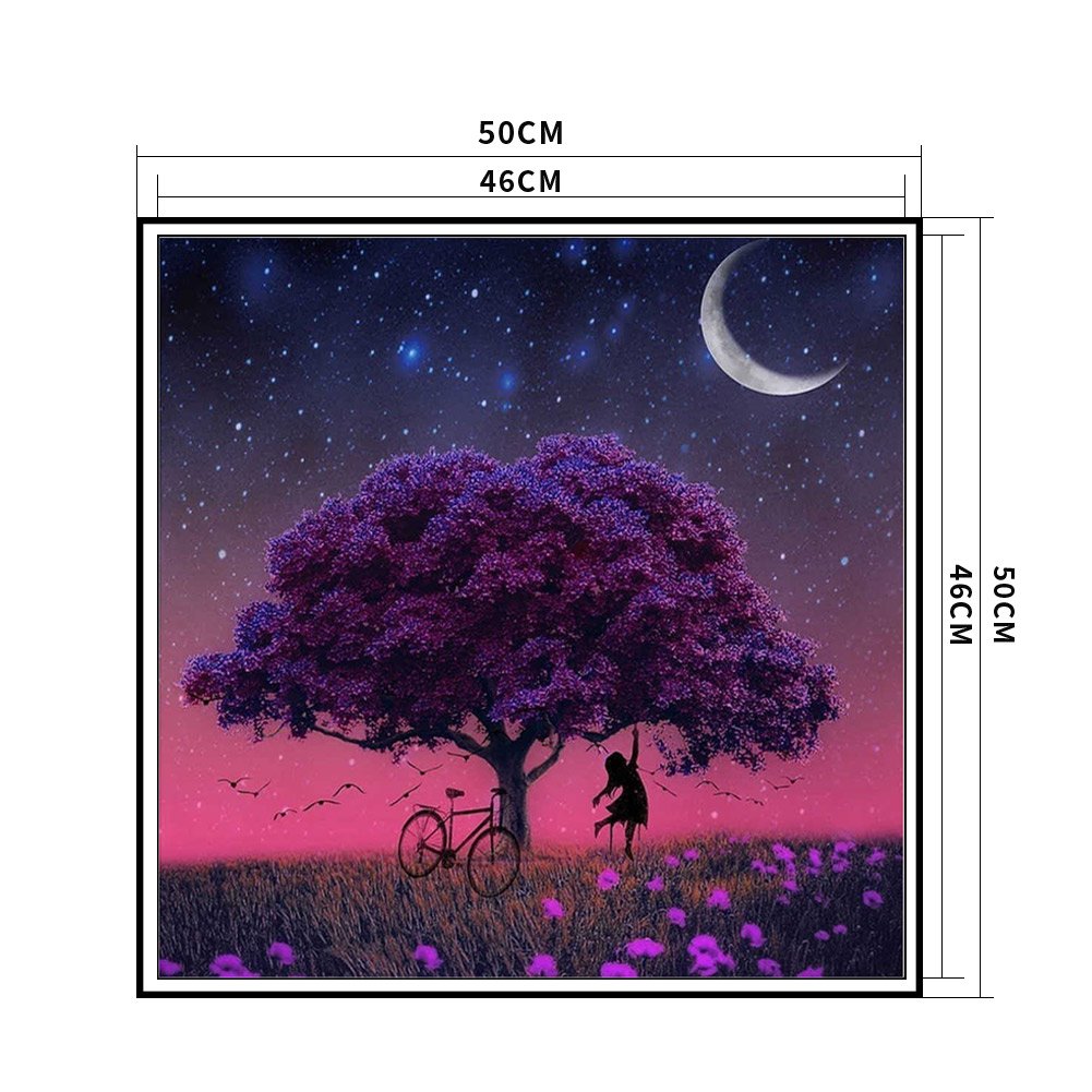 11ct Stamped Cross Stitch - Purple Leaves Tree (50*50cm)