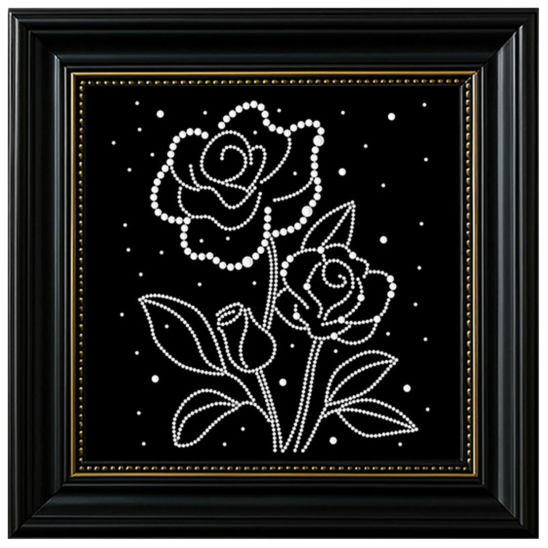 DIY Pearl Painting With Frame - Handmade Self-Adhesive Pearls - Flowers (27*27cm)