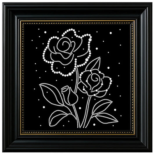 DIY Pearl Painting With Frame - Handmade Self-Adhesive Pearls - Flowers (27*27cm)