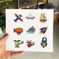 DIY Full Drill Round Cartoon Plane Diamond Painting Puzzle Sticker