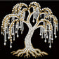 DIY Pearl Painting With Frame - Handmade Self-Adhesive Pearls - Tree (25*25cm) B