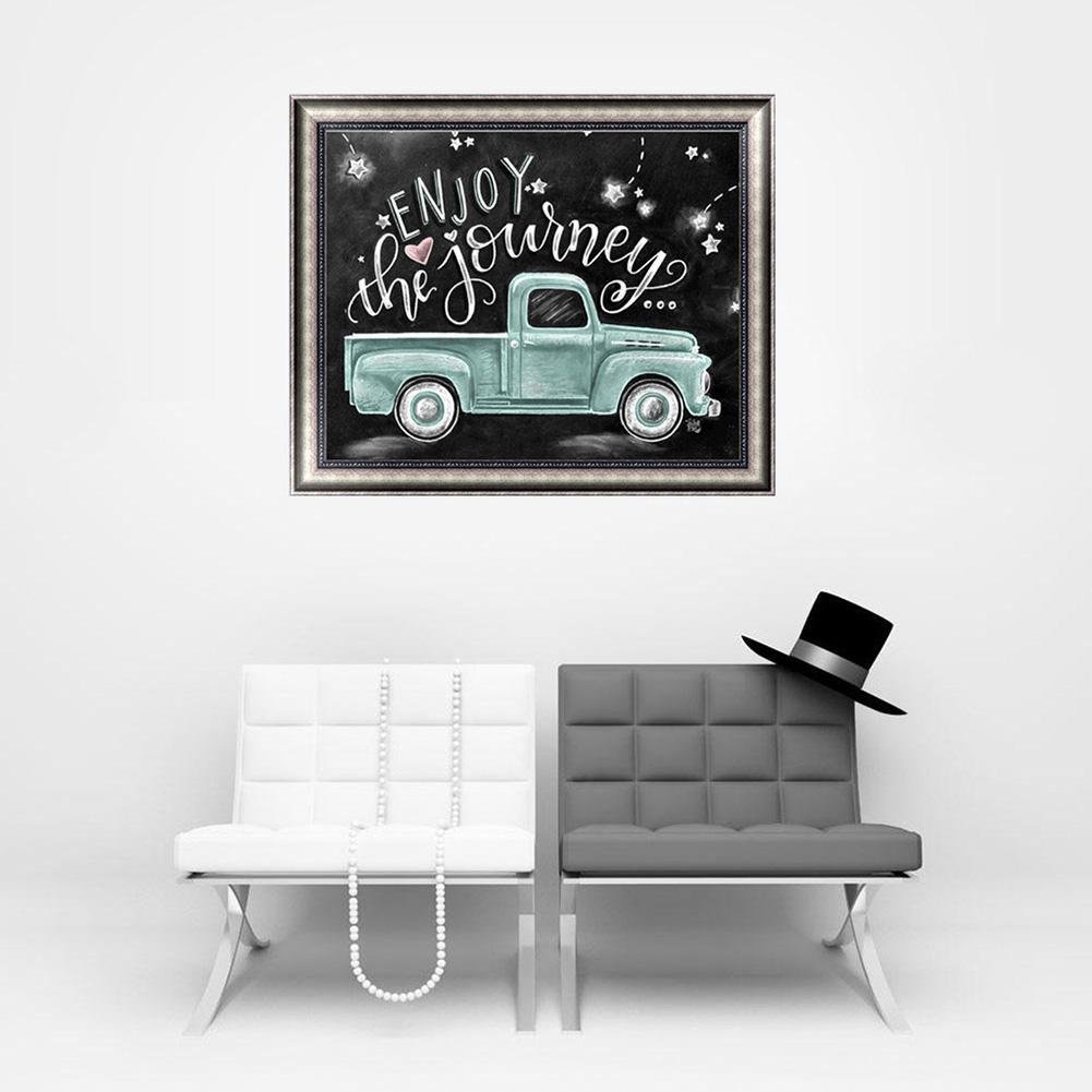 Diamond Painting - Full Round - Blackboard Green Car