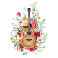 Diamond Mosaic Embroidery Kit Flower Musical Instrument