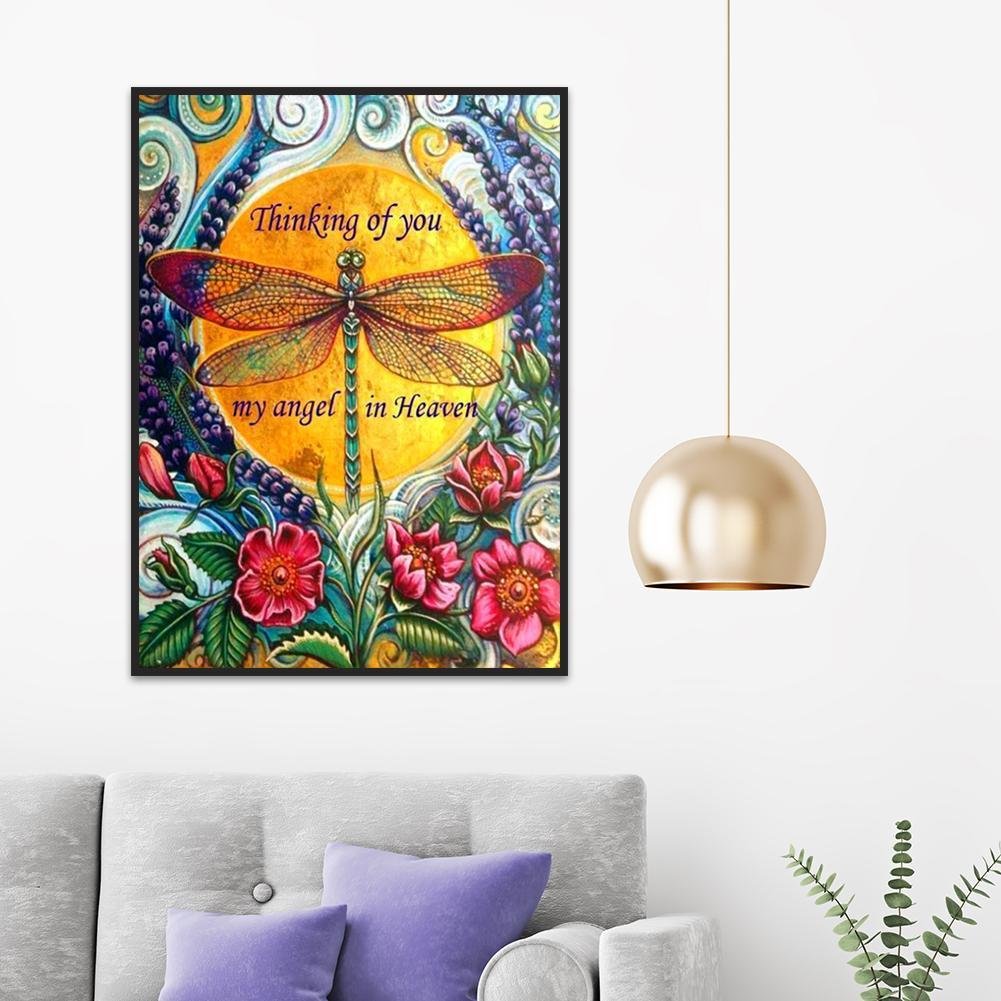 5D DIY Diamond Painting Kit - Full Round - Dragonfly E