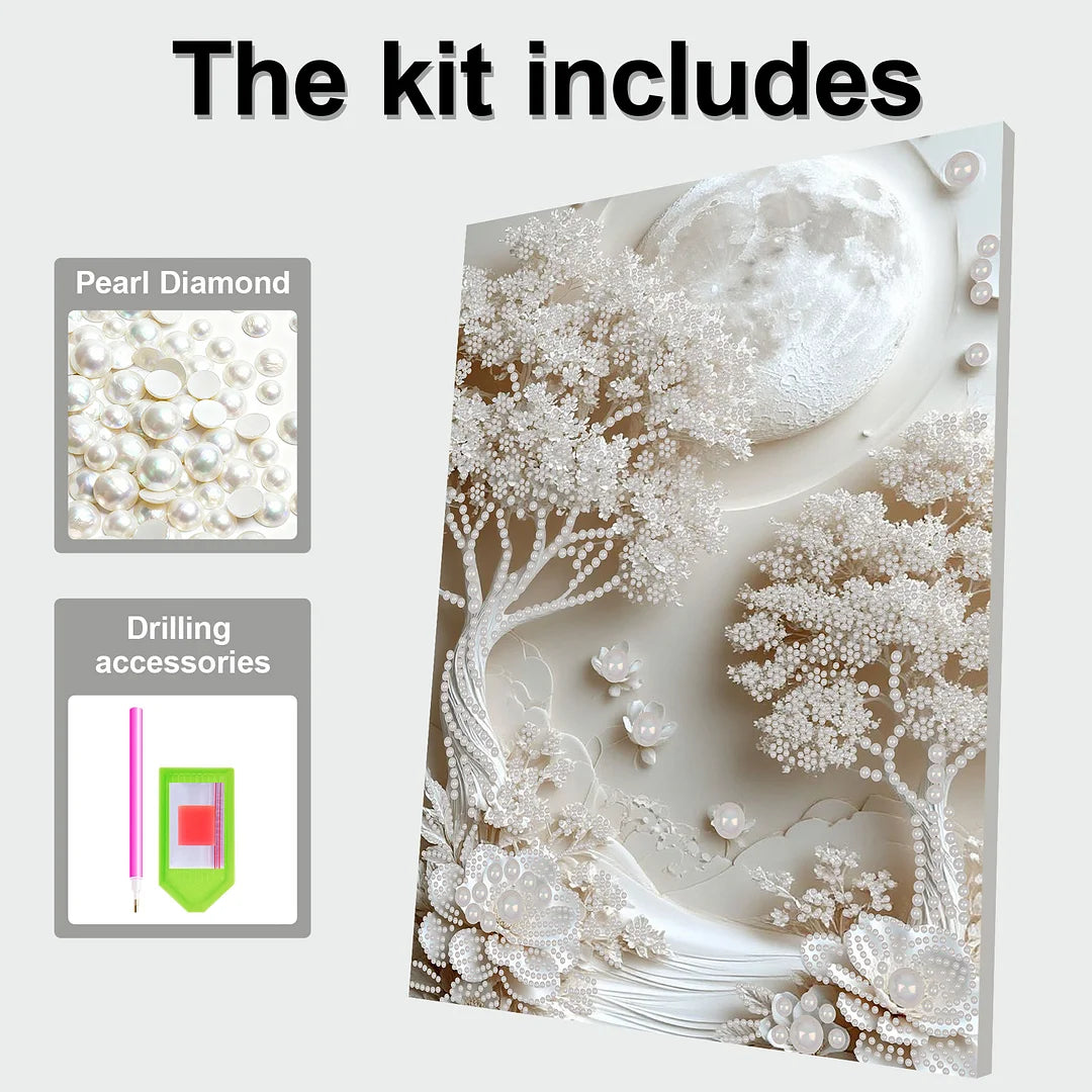 DIY Pearl Painting With Frame - Handmade Self-Adhesive Pearls - Tree(30*40cm)