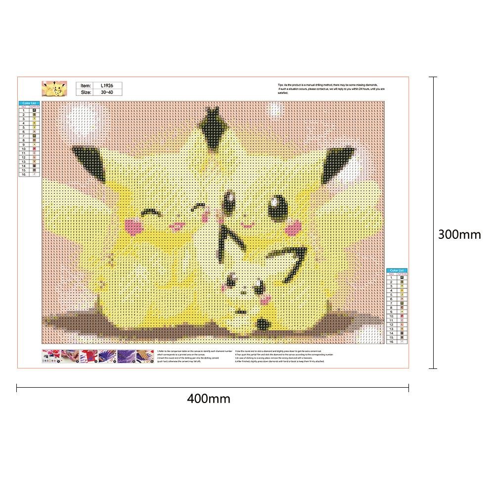 Diamond Painting - Full Round - Pikachu Family