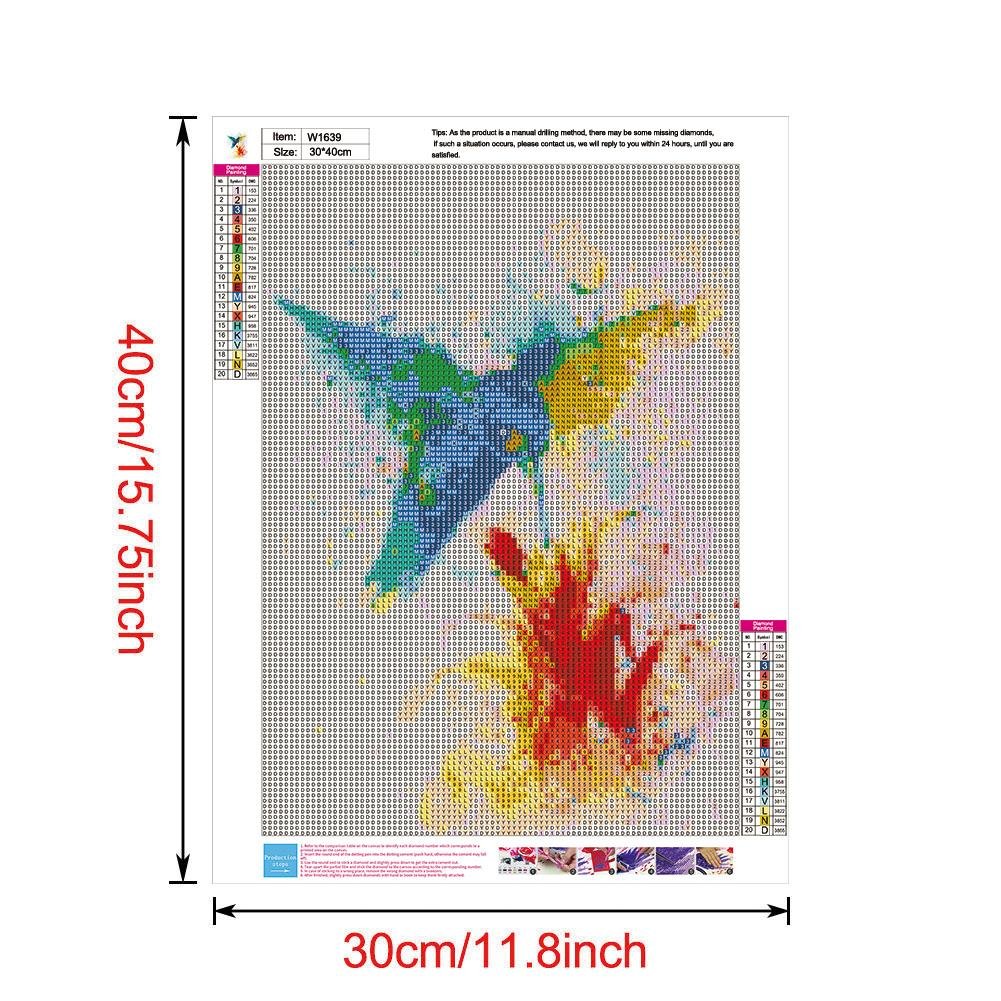 Diamond Painting - Full Round - Bird Flower B