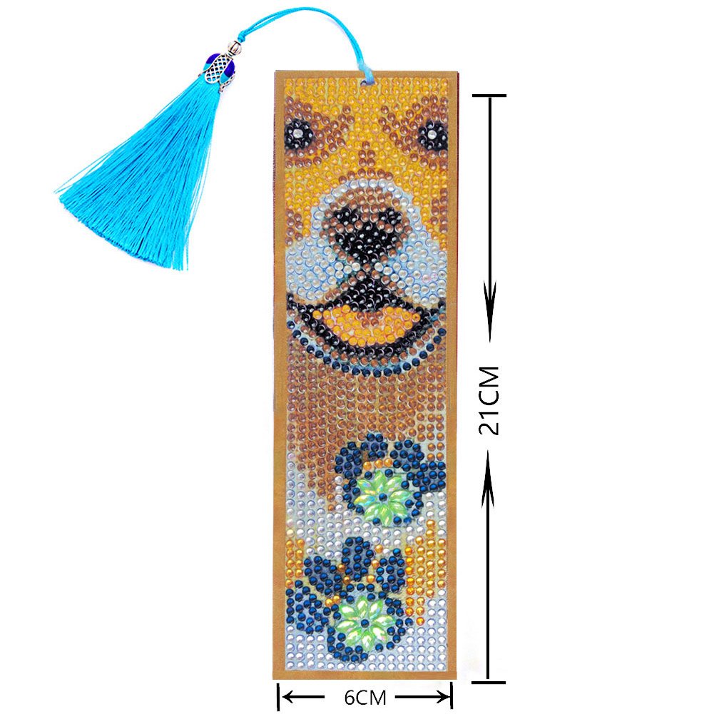 DIY Diamond Painting Bookmark with Tassel Dog