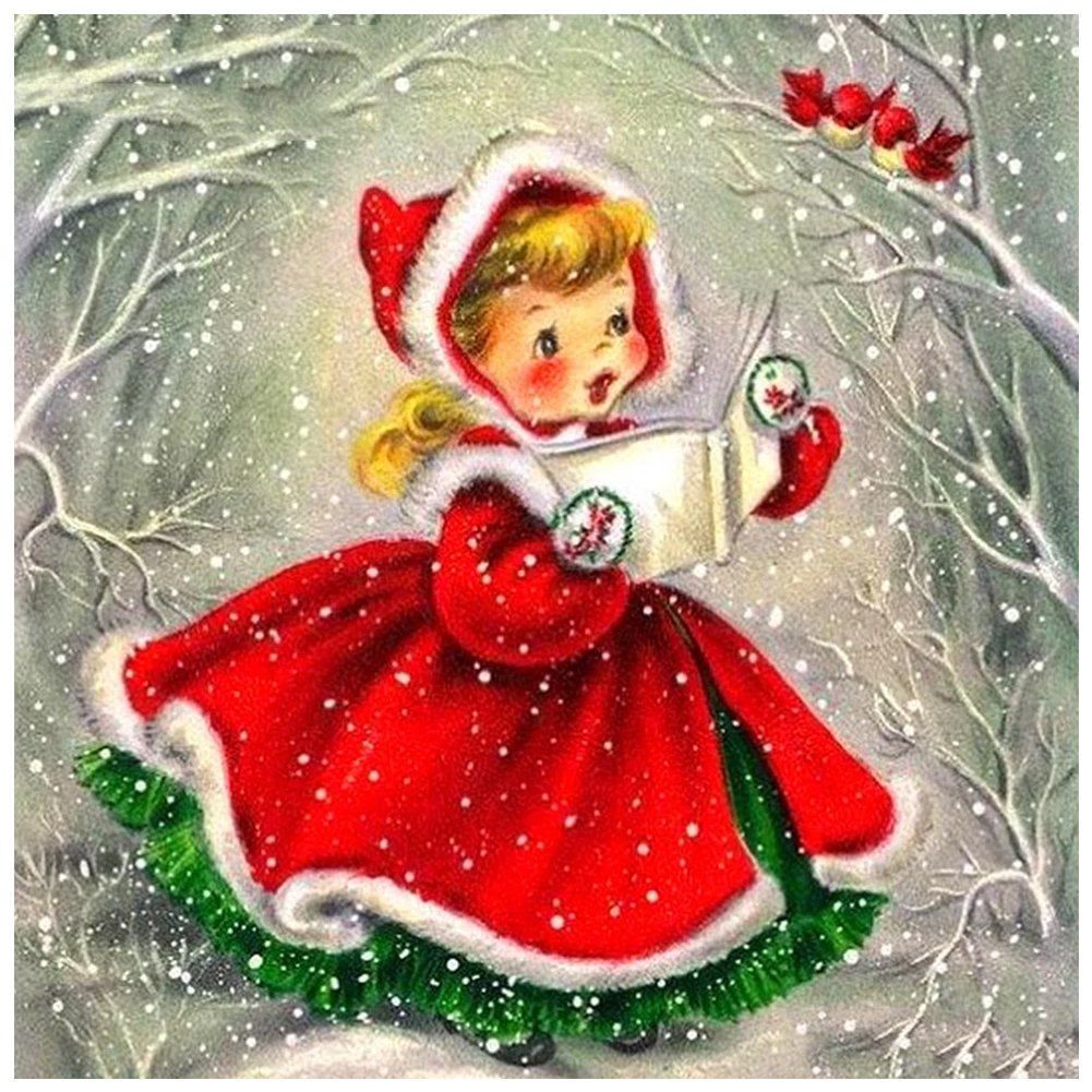 5D Diy Diamond Painting Kit Full Round Beads Little Girl 40*40cm 