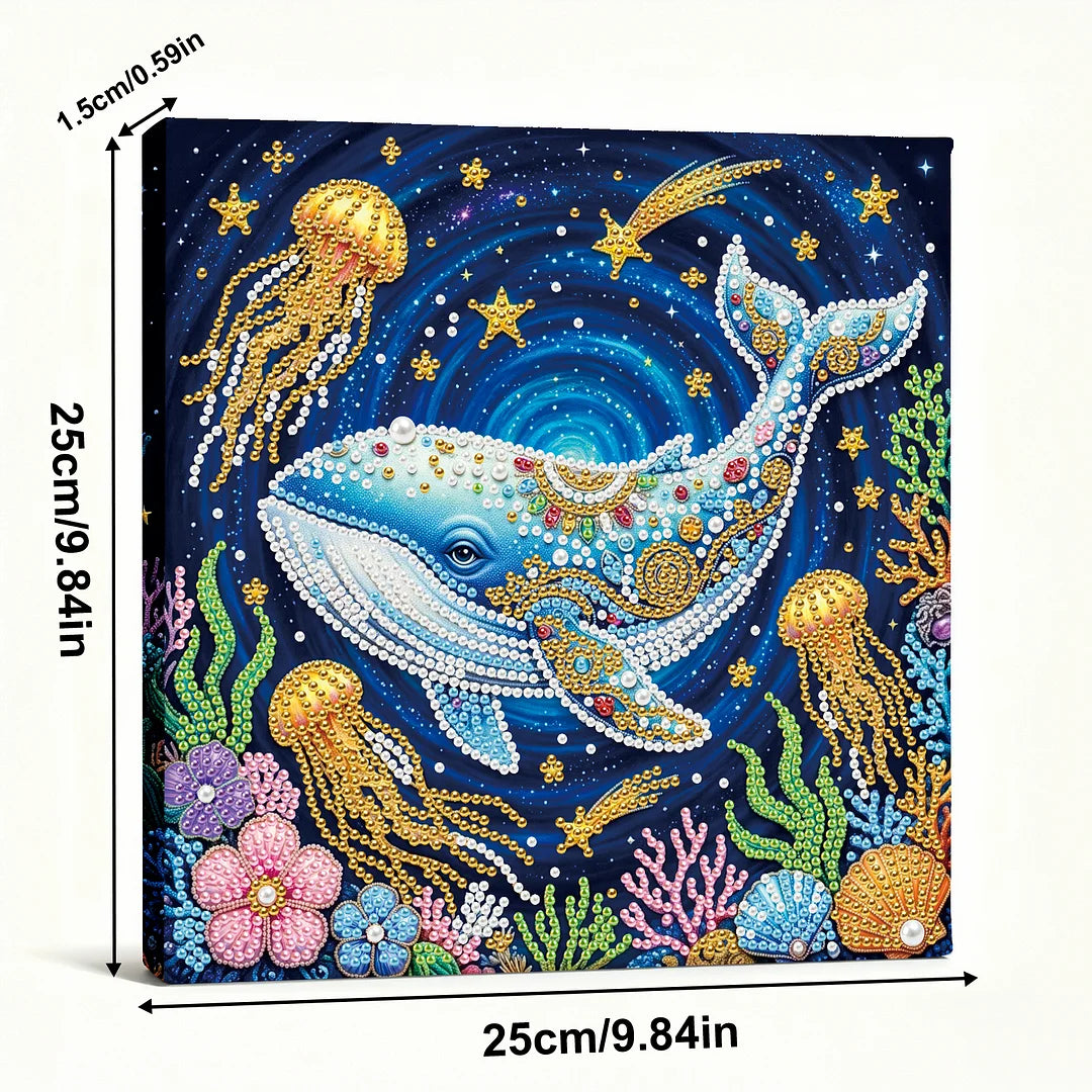 DIY Pearl Painting With Frame - Handmade Self-Adhesive Pearls - Shark (25*25cm)