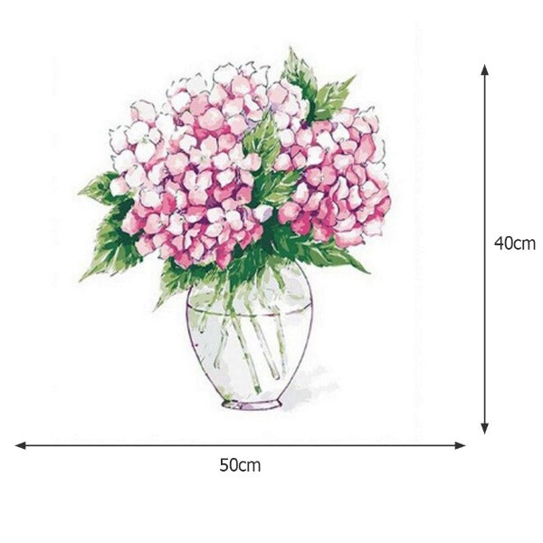Painting By Numbers on Canvas Flower in Vase Hand painted Oil Picture
