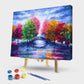 Painting By Numbers Kit DIY Lake Tree Bridge Canvas Oil Art Picture