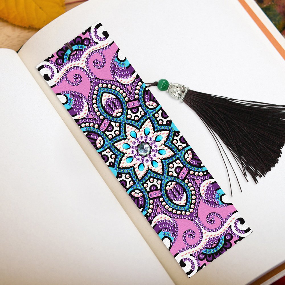 2pcs 5D Mosaic Bookmark Tassel Diamond Painting Page marker