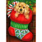 5D Diy Diamond Painting Kit Full Round Beads Christmas Dog