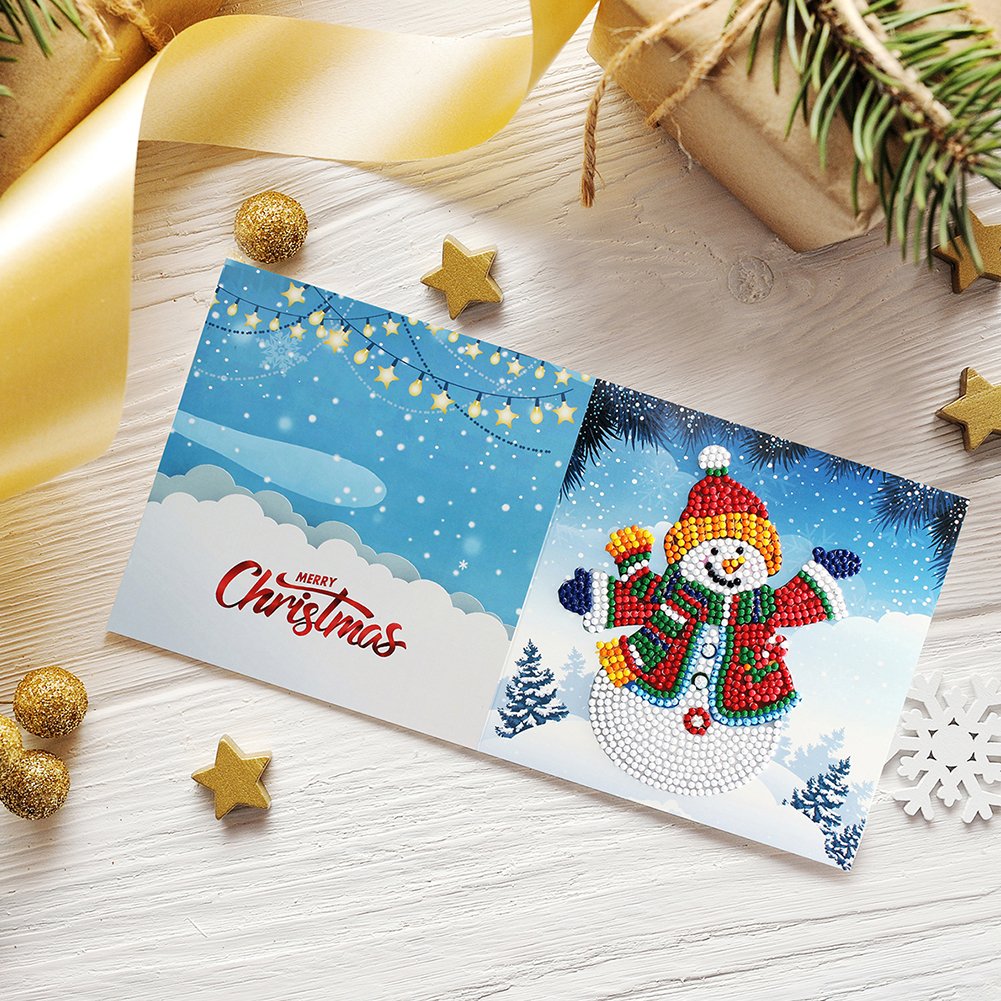 DIY Diamond Painting Greeting Card - Snowman A
