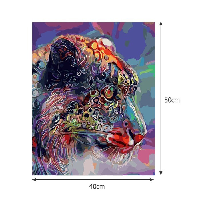 Oil Painting By Numbers Leopard Canvas Coloring Picture