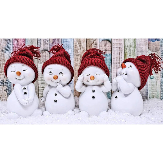5D Diy Diamond Painting Kit Full Round Beads Snowman Baby (30*50cm)