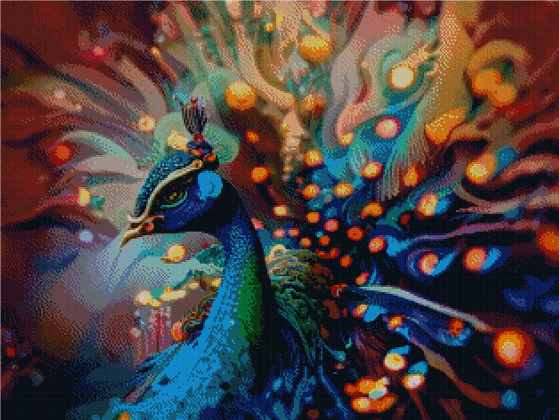 Full Round/Square Diamond Painting Kits | Peacock 50x70cm 60x80cm