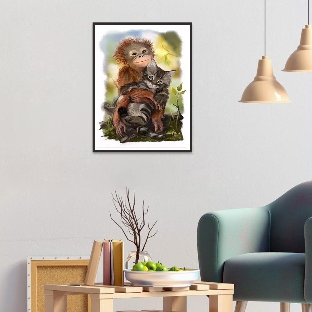 5D DIY Diamond Painting Kit - Full Round - Monkey Cat