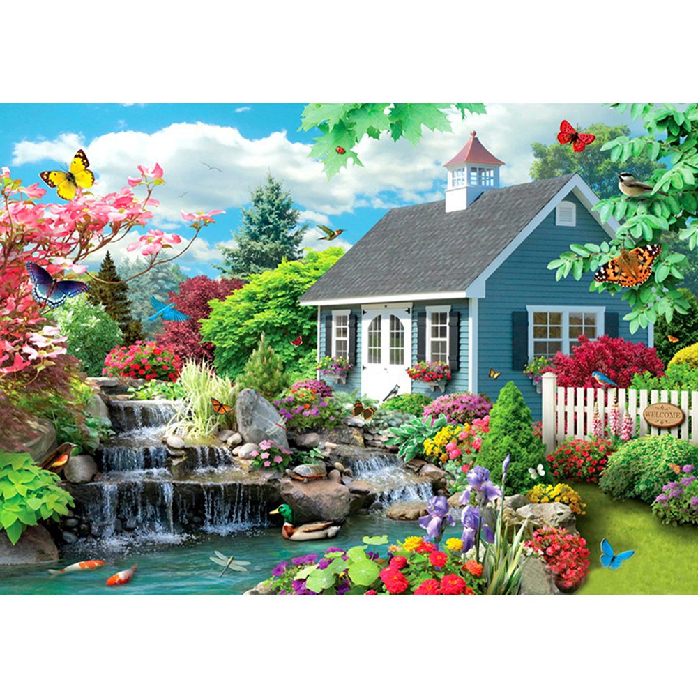 5D Diy Diamond Painting Kit Full Round Beads Quiet Yard