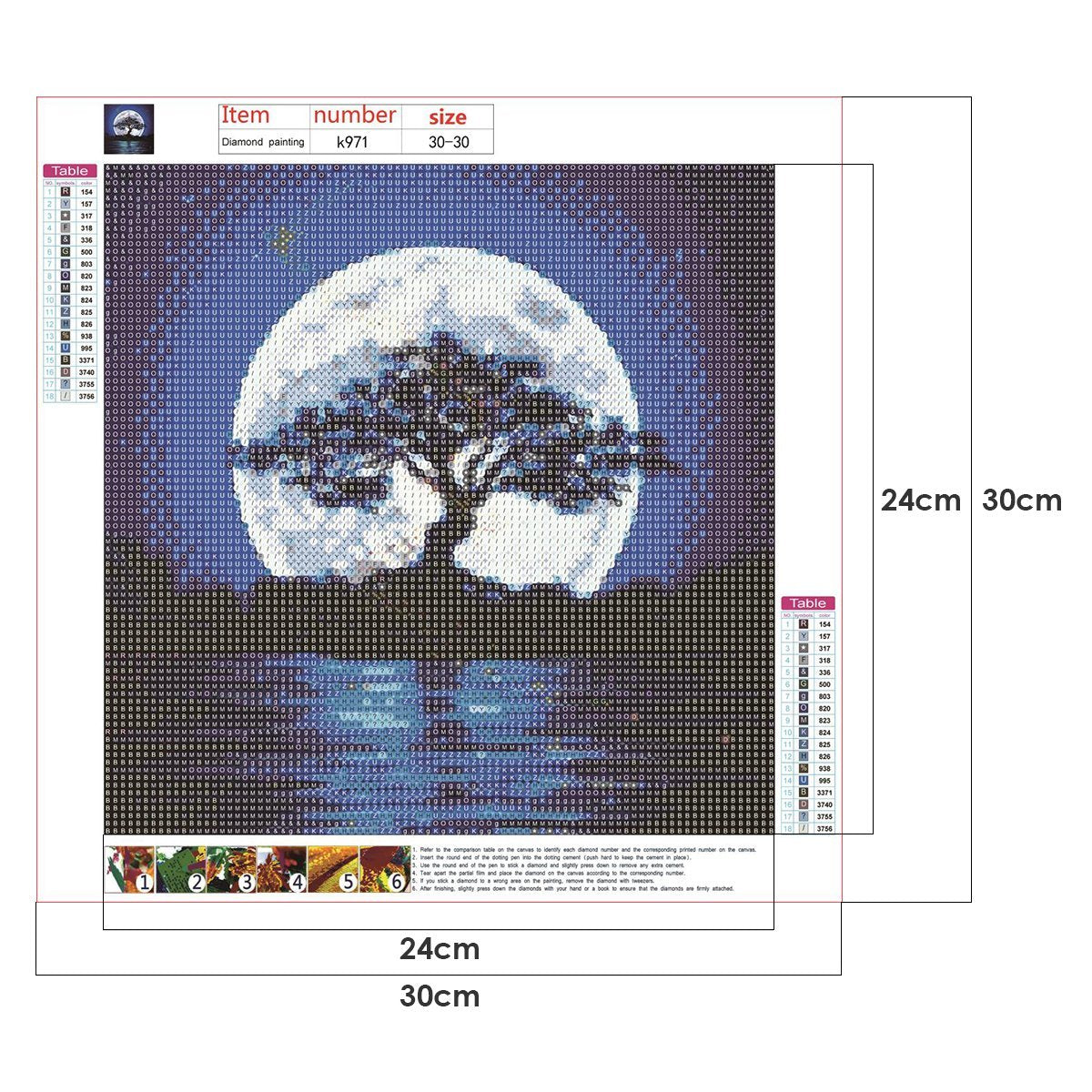 5D DIY Diamond Painting Kit - Full Round - Moon Tree A