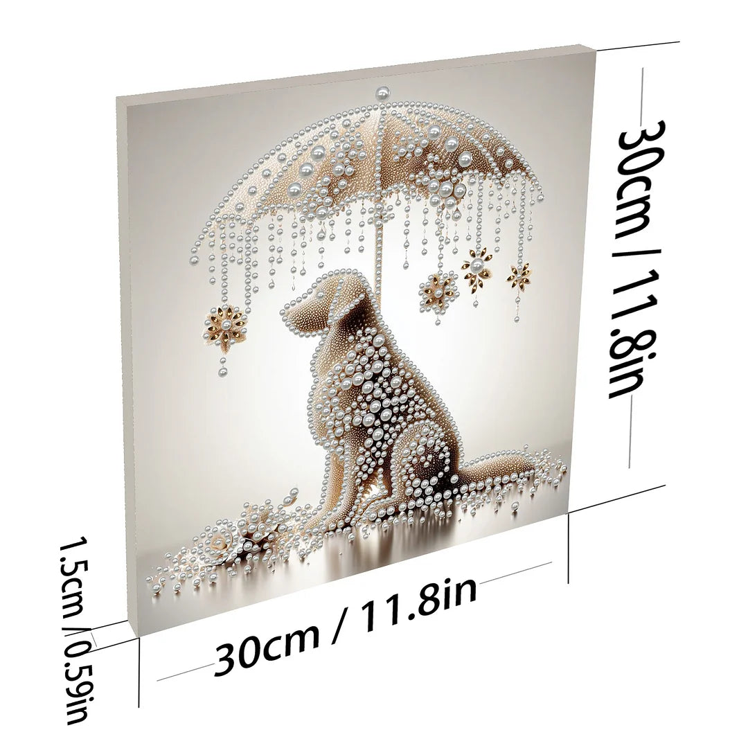 DIY Pearl Painting With Frame - Handmade Self-Adhesive Pearls - Lady (30*30cm) J