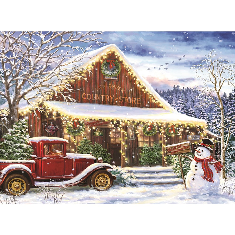 5D Diy Diamond Painting Kit Full Round Beads Snow Day
